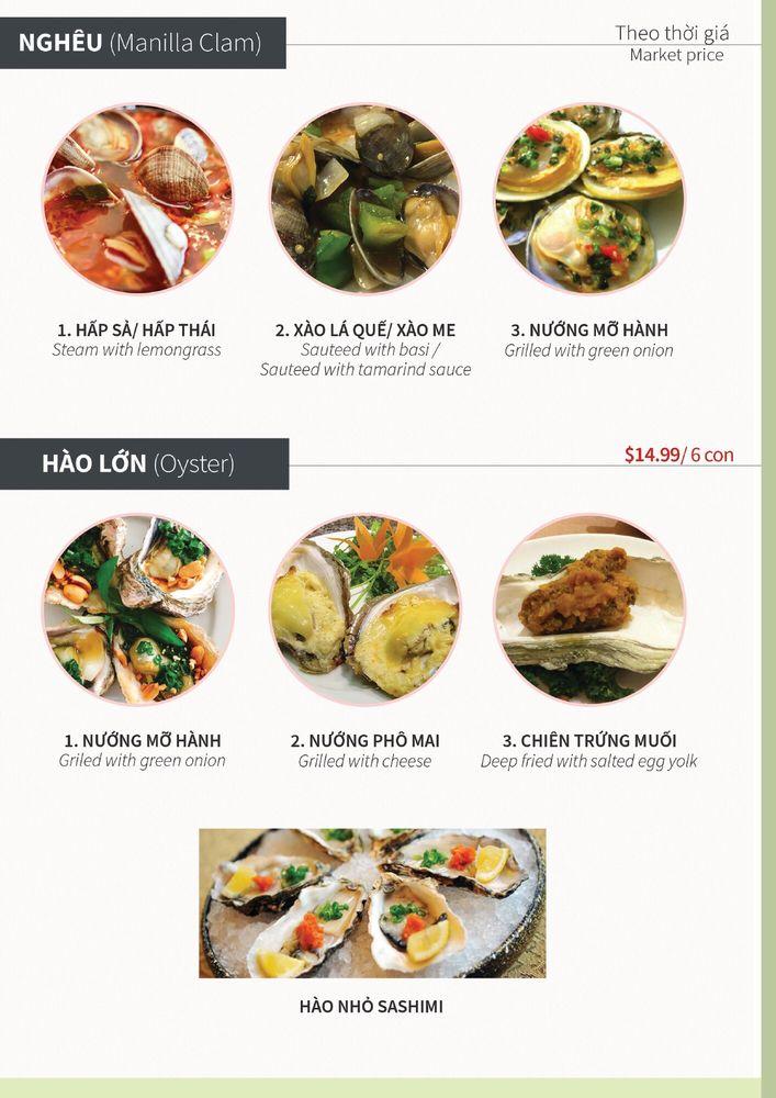 Menu at Tràm Chim Live King Crab restaurant, Westminster, Beach Blvd A