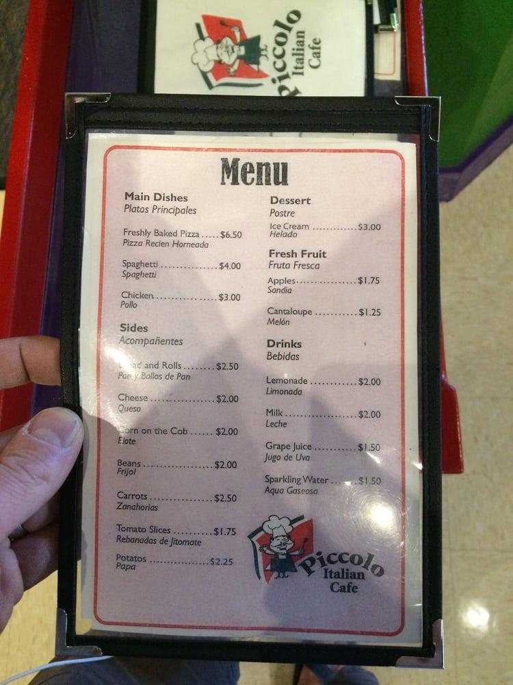 Menu at Piccolo Italian Cafe, Everett