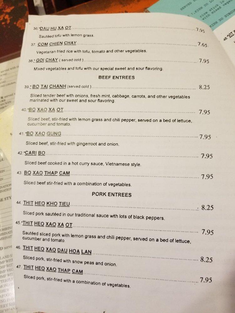 Menu at Oriental King Restaurant, Kokomo, 909 Belvedere Dr
