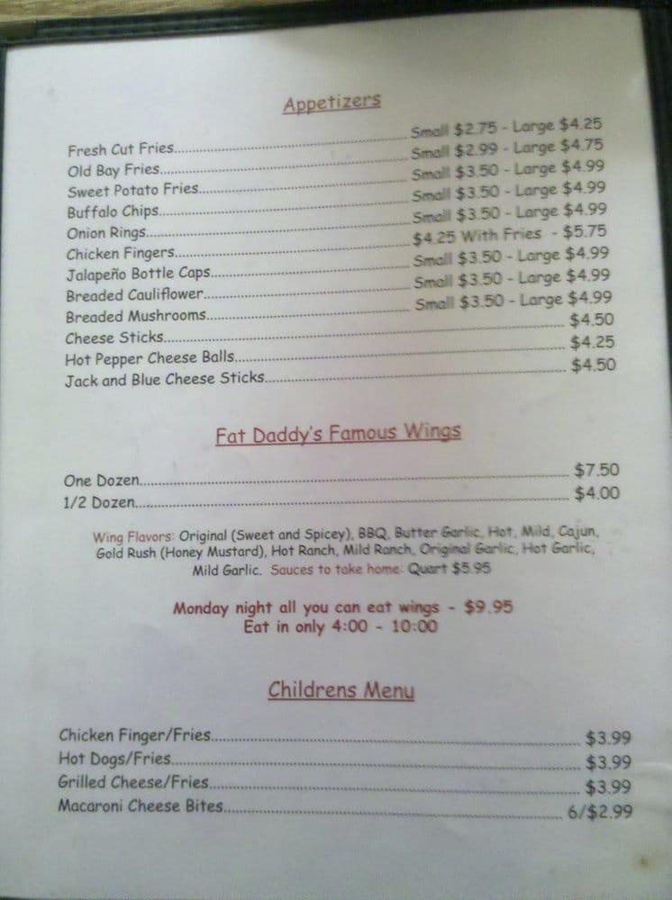 Menu at Fat Daddy's BBQ Shak and 6pak, Altoona, 200 E Pleasant Valley Blvd