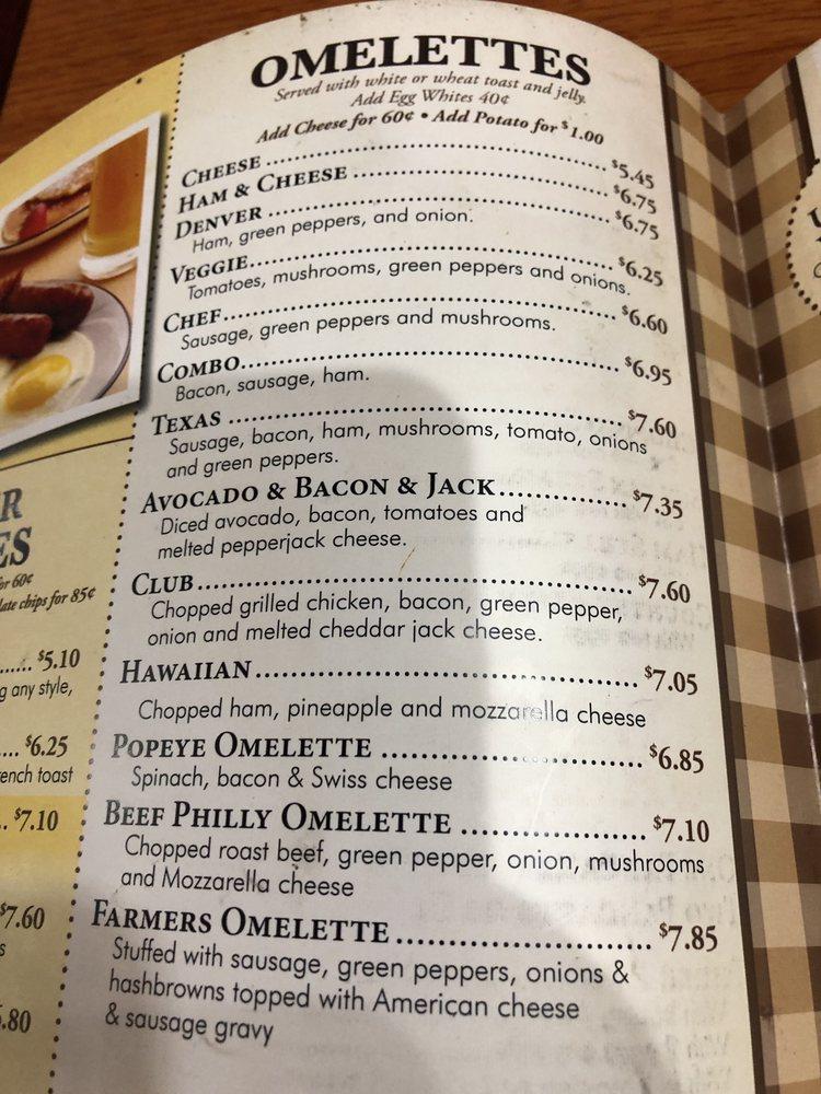 Menu at Frontier Cafe, Grinnell
