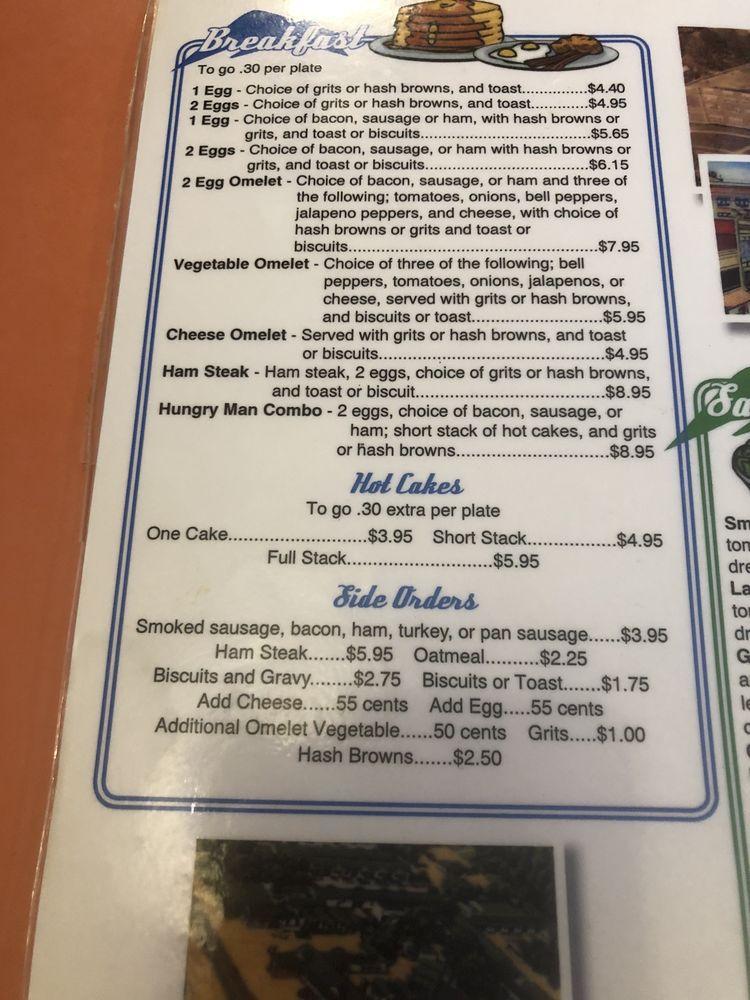 Menu at The Cotton Boll Grill restaurant, Shreveport