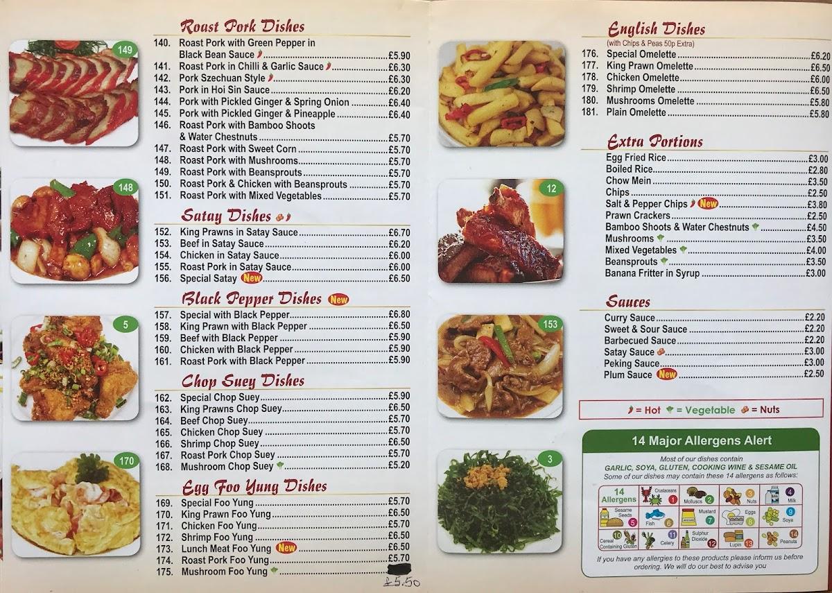 Menu at Great Wall Chinese Takeaway Letchworth fast food, Letchworth