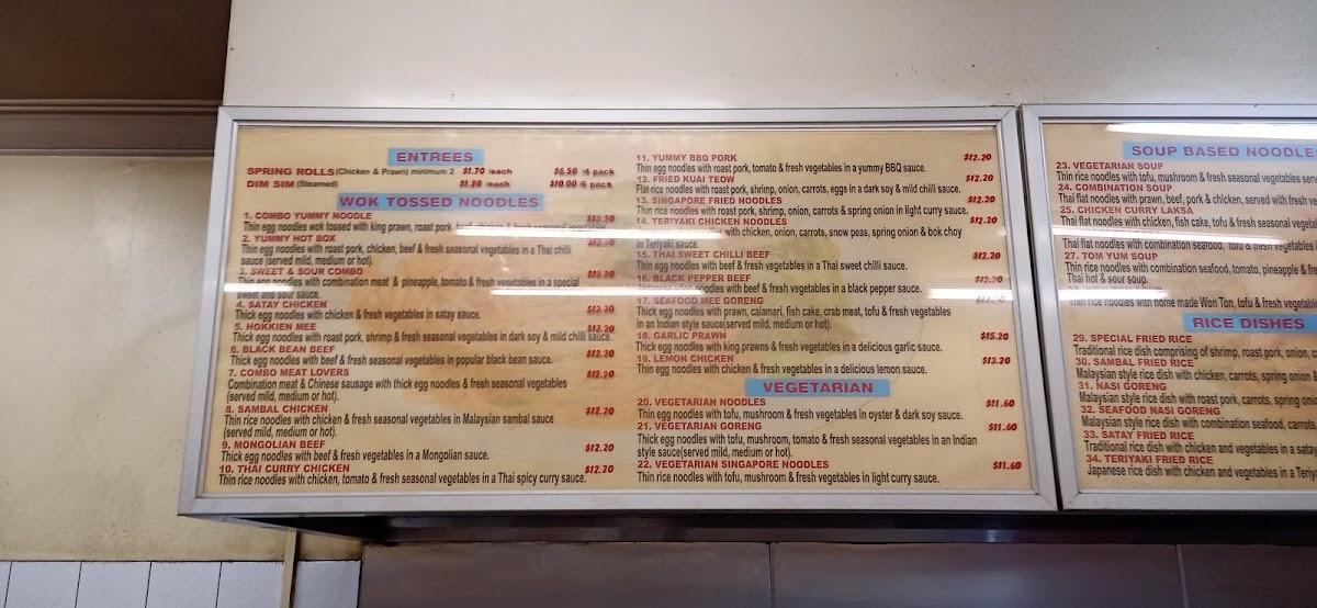 Menu at Yummy Noodle Port Augusta restaurant, Port Augusta