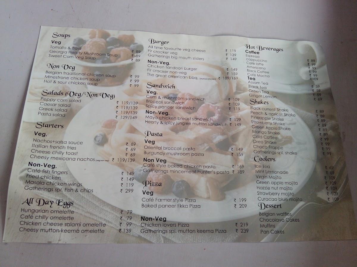 Cafe Gatherings menu