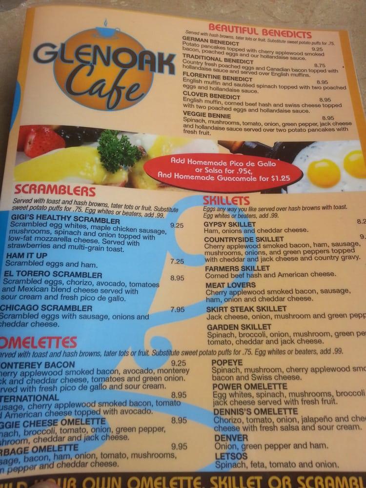 Menu at Glen Oak Cafe, Glen Ellyn