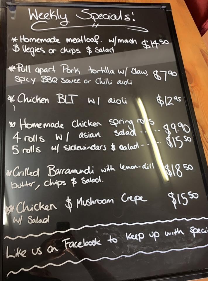 Menu at The Scarlett Table cafe, Ettalong Beach