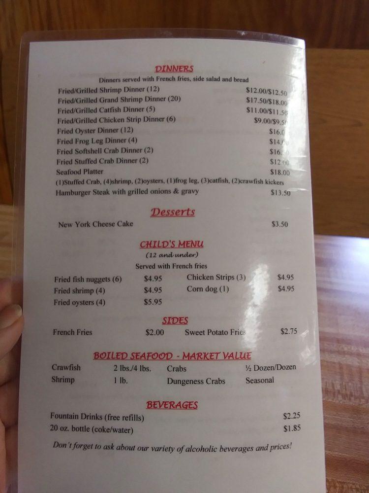 Menu at Sandy's Place restaurant, Broussard, Petroleum Pkwy #8048