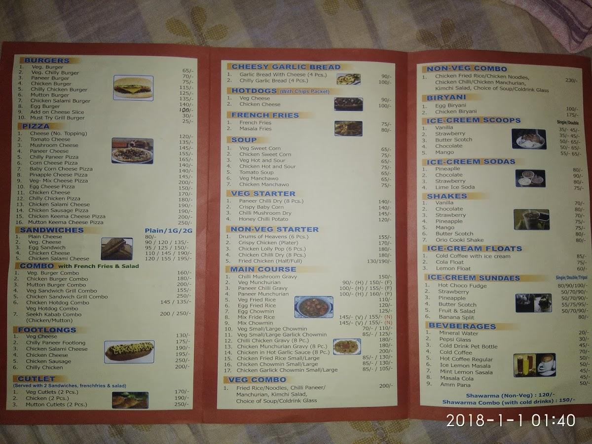 Menu at Kent's Fast Food, Patna, J496+5RJ