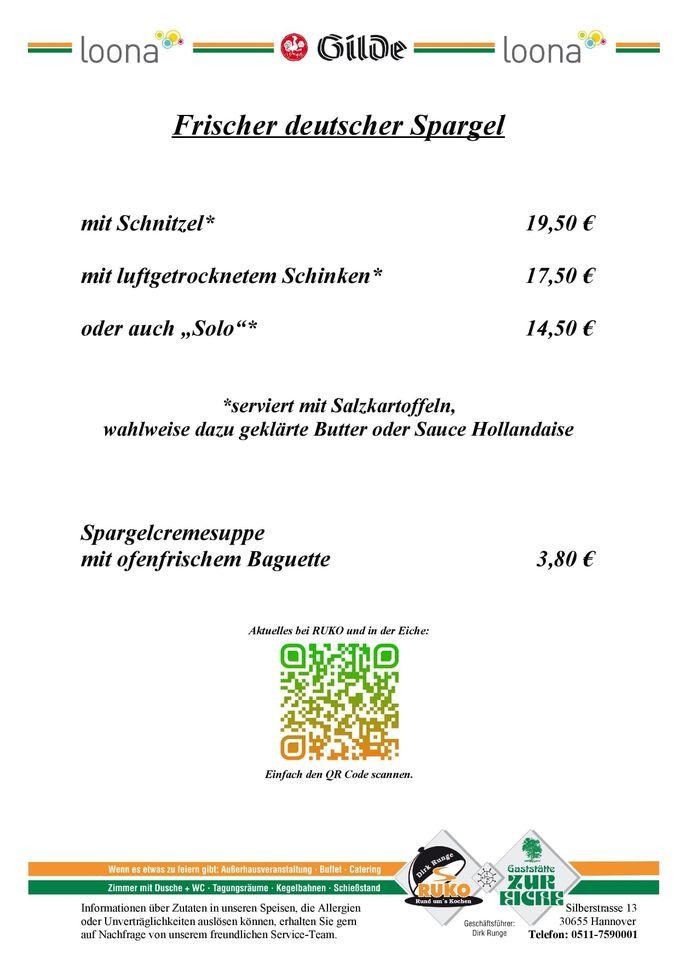 Speisekarte Von Gastst Tte Zur Eiche Ruko Restaurant Hannover