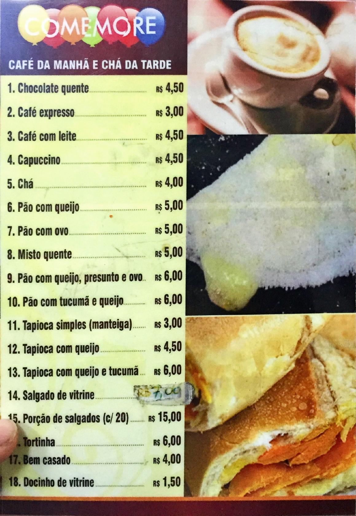 Menu at Comemore desserts Manaus R Maceió