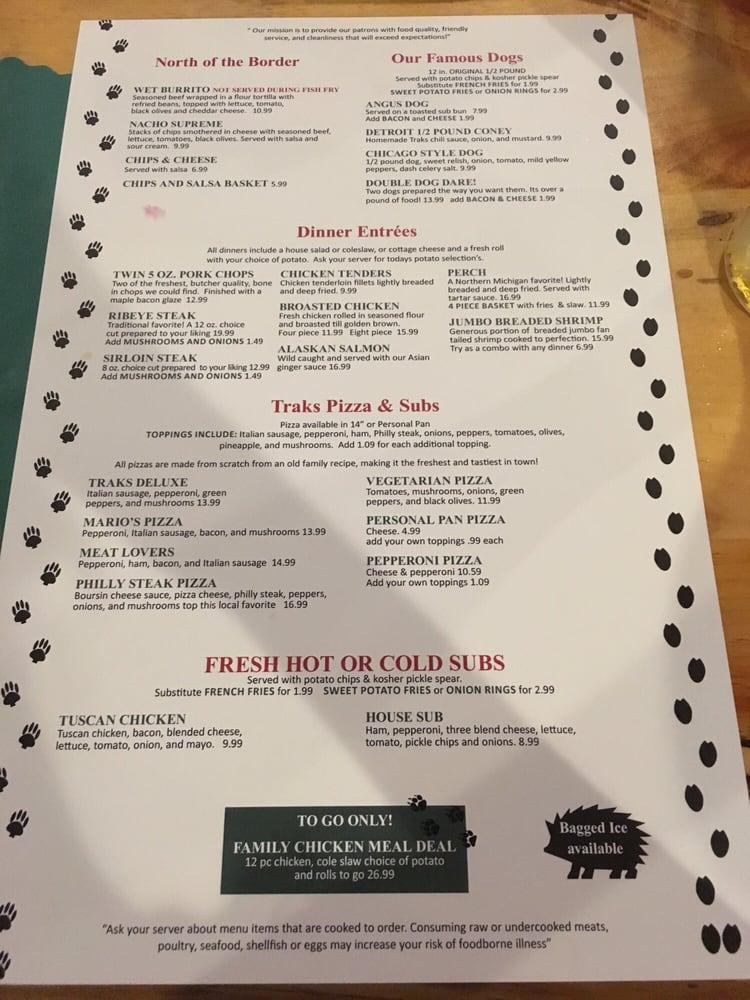 Menu at Traks Bar & Grill, Brethren