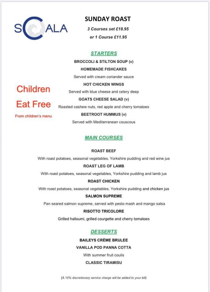 Menu at Scala Mediterranean Bar & Grill, Orpington