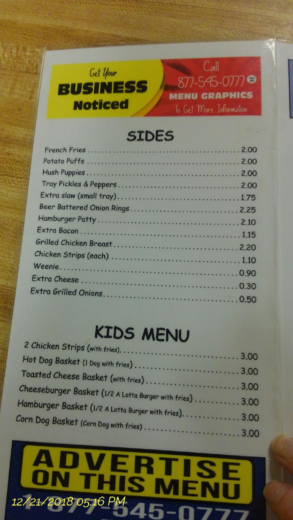 Menu at Black's Grill BBQ, Cherryville