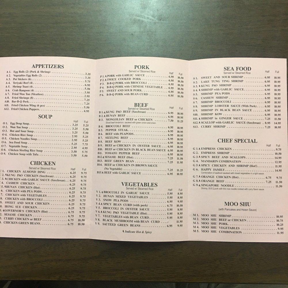 Menu At Hunan Star Restaurant Evanston Golf Rd   R585 Menu Hunan Star 