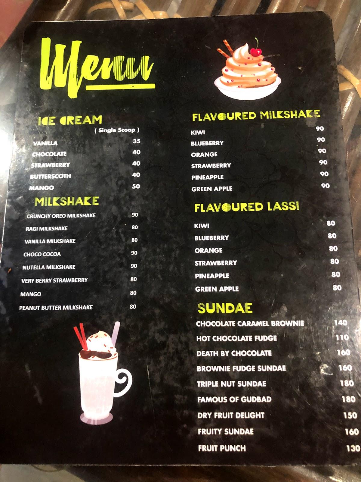 Menu at Sandwich box, Bengaluru