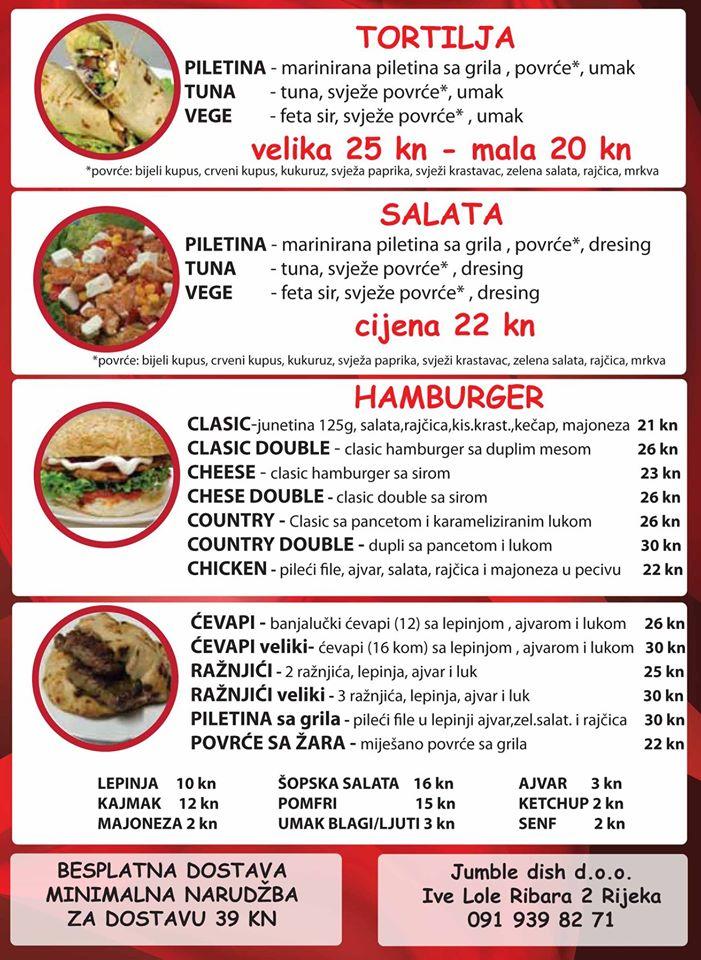 Menu di Jumbledish Rijeka 