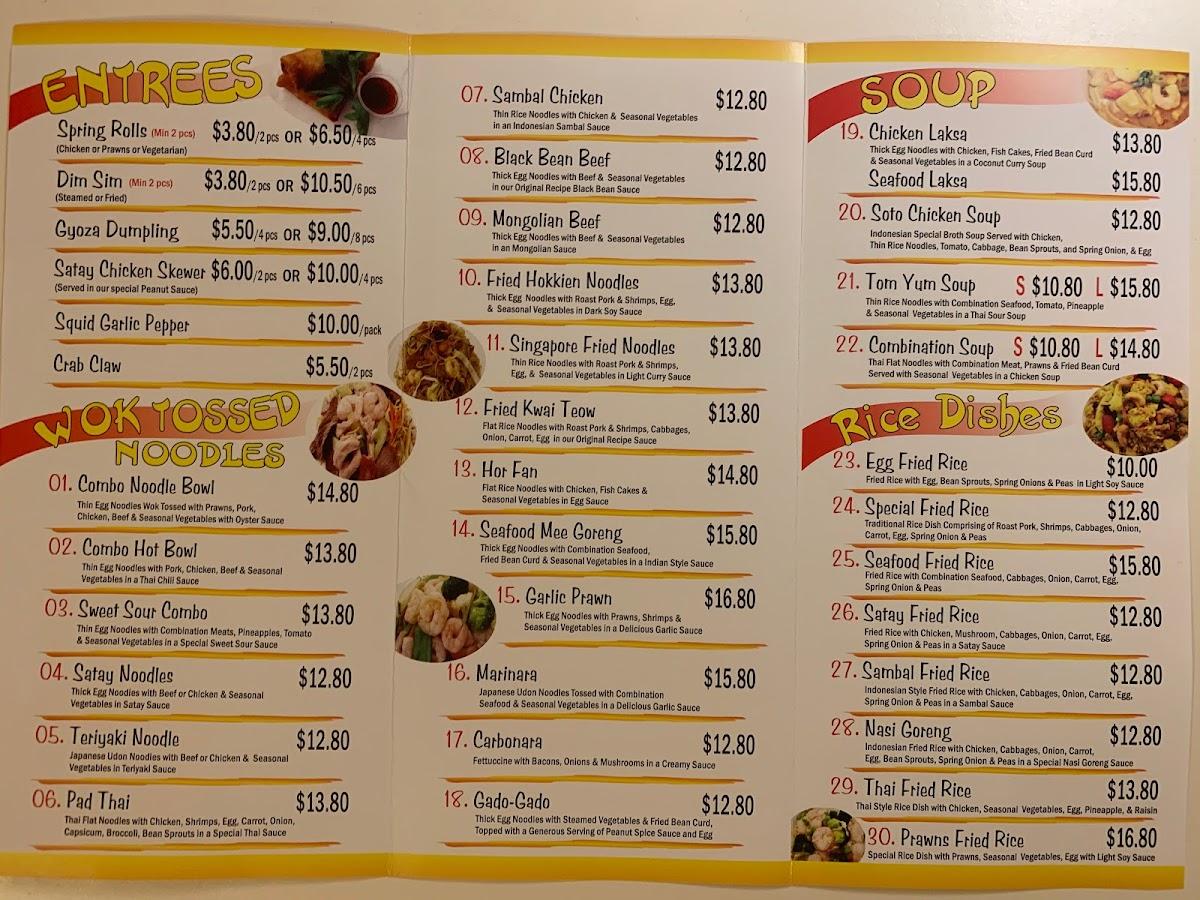Menu at Noodle Bowl restaurant, Aldinga Beach, Shop 40/1 Pridham Blvd