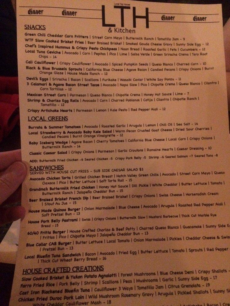 Menu at Local Tap House pub & bar, Oceanside