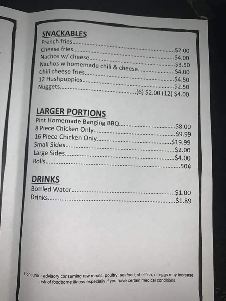 Menu at Mr. Cee's Diner BBQ, Lumberton