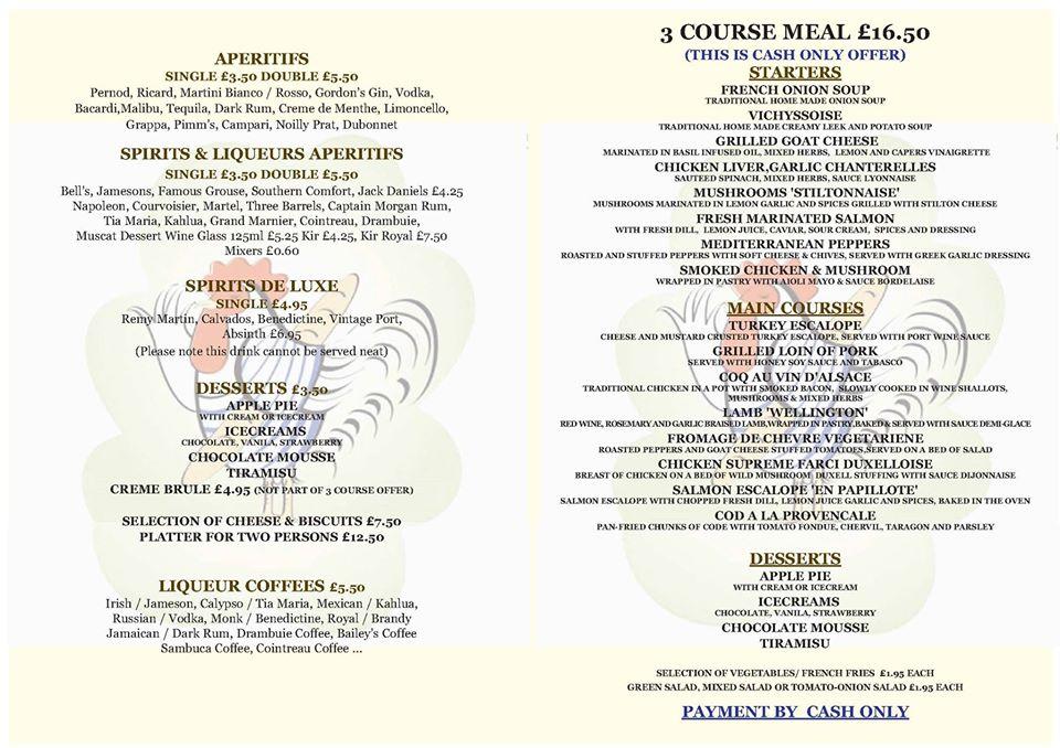 Menu at Pizza Piccolo Restaurant, London, 18 Hogarth Pl