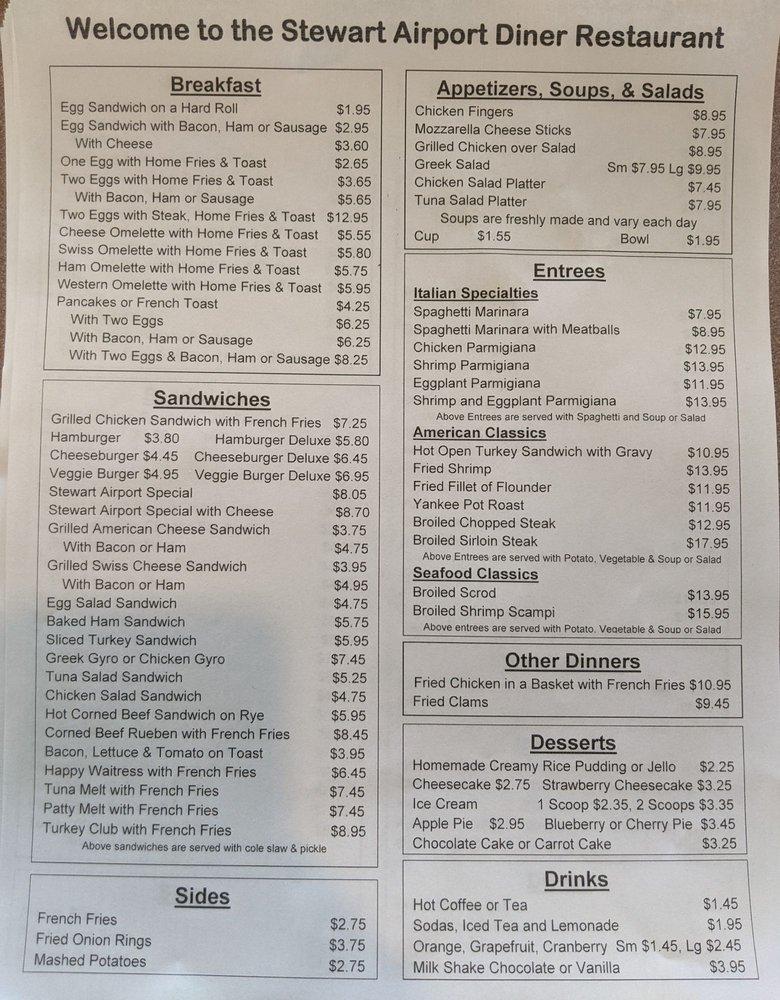 Carta del restaurante Stewart Airport Diner, Gardnertown