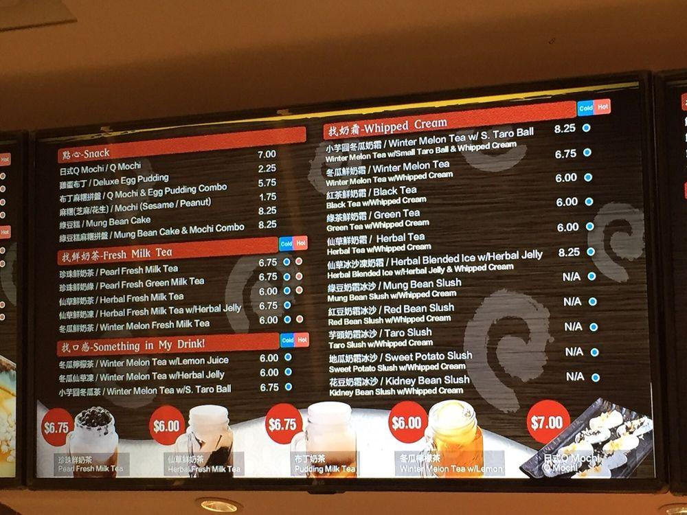 Menu at Meet Fresh desserts, Vancouver