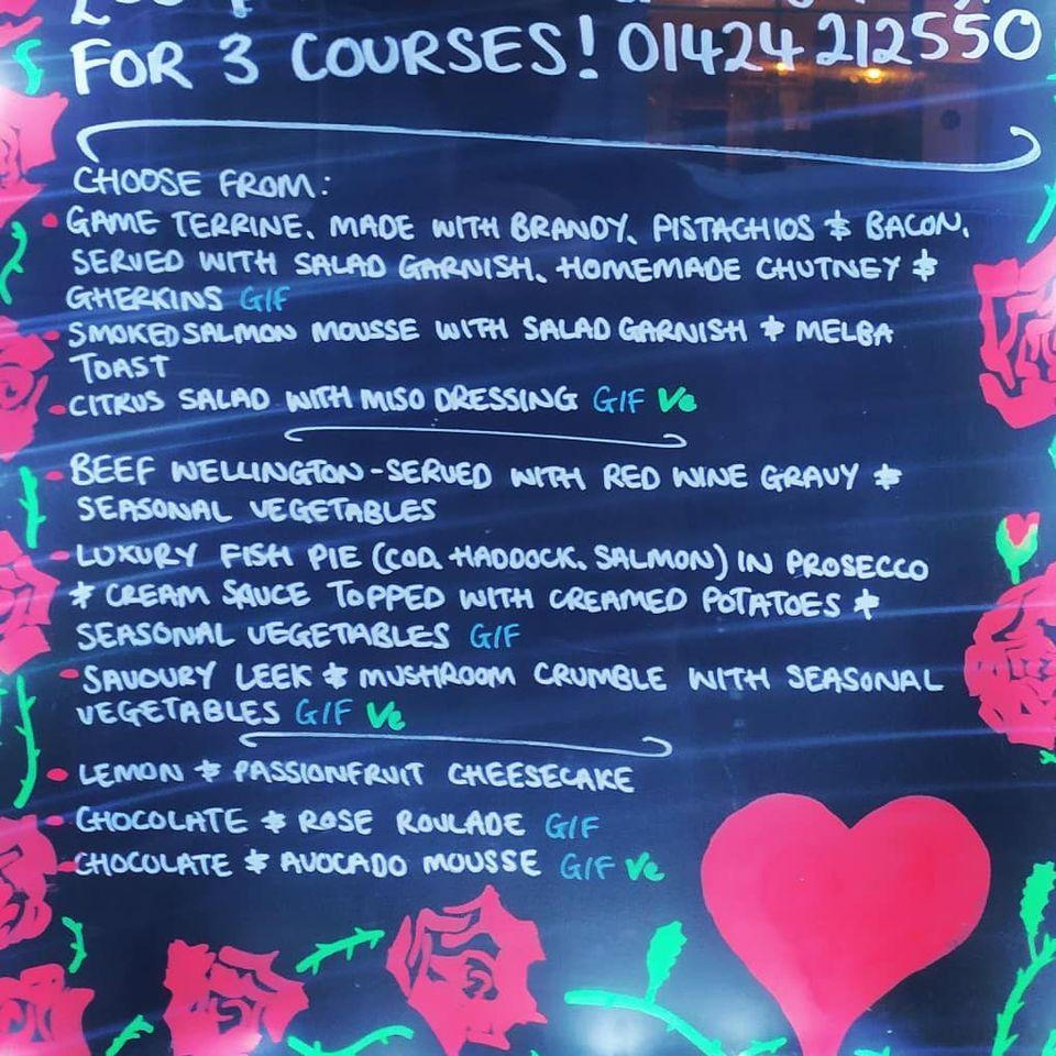 Menu at Wickham Bistro cafe, Bexhill