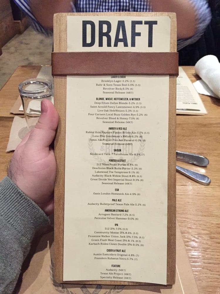 Menu at Barley & Board, Denton