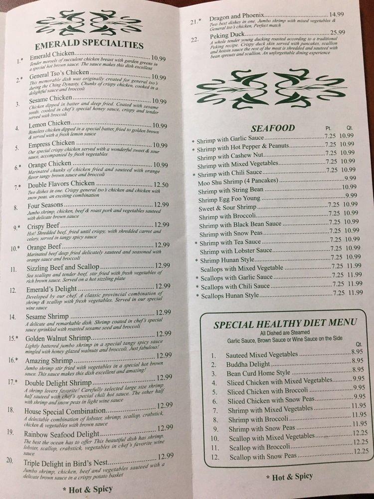 Menu At Emerald Garden Restaurant Shrewsbury