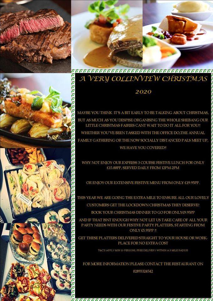 Menu at Collinview Restaurant, Ballyclare