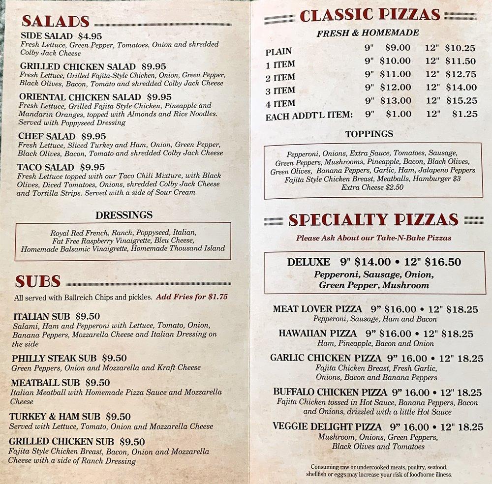 Menu at Bell Mell Tavern & Pizza pizzeria, Port Clinton, 307 Fulton St