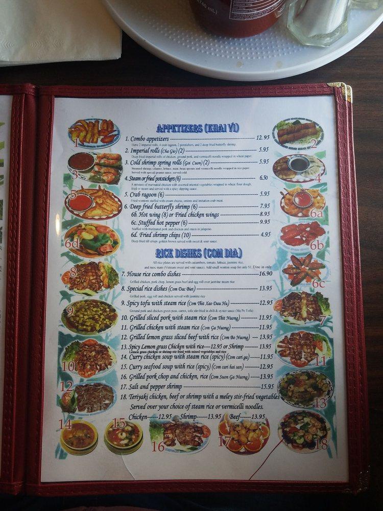 Carta de Vietnam Noodle Restaurant, Missoula
