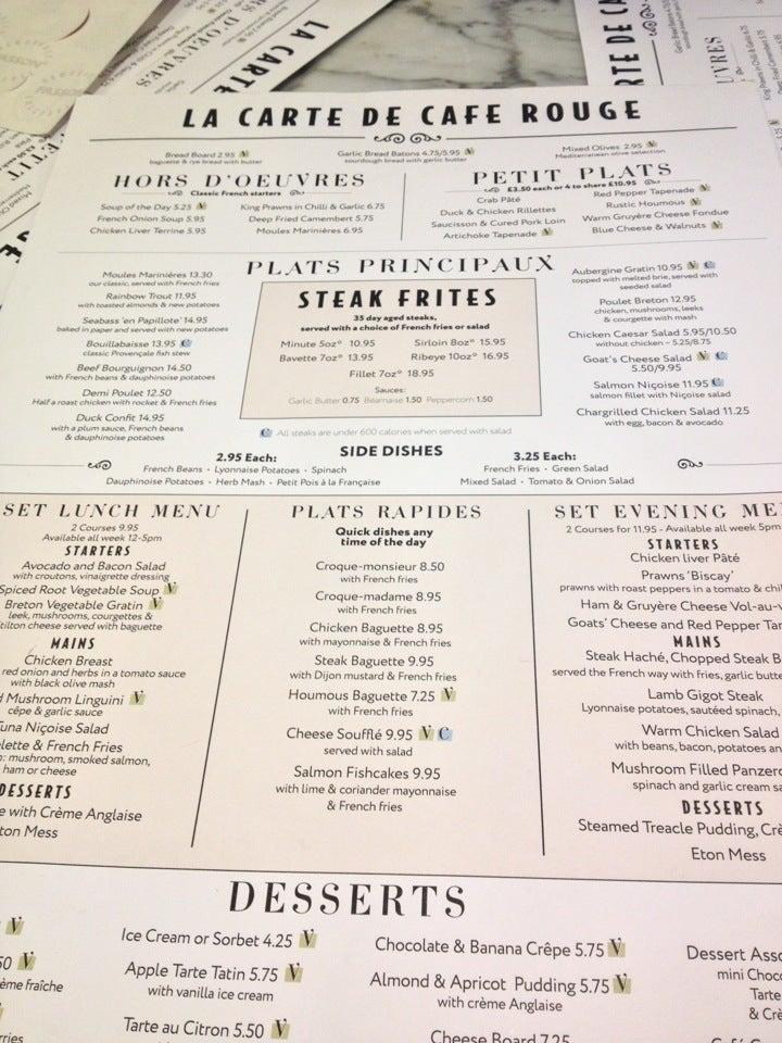 Menu at Café Rouge - Reigate restaurant, Reigate