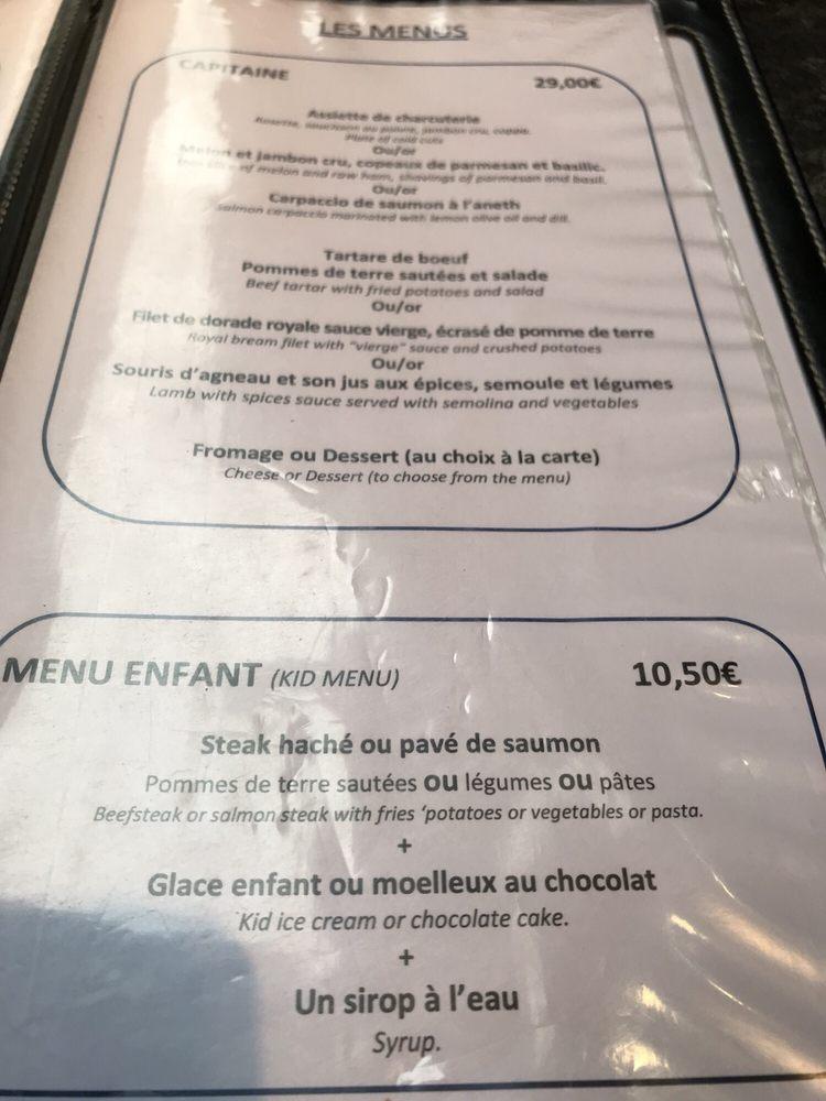Menu at Le Winch restaurant, Lyon, 62 Rue Mercière