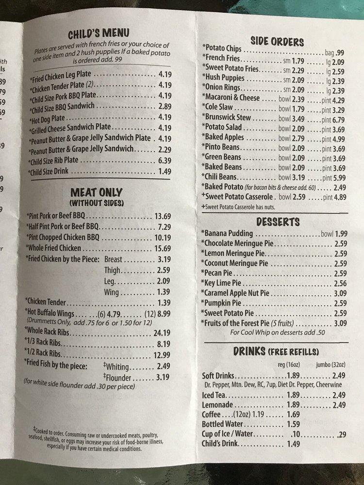 Menu at Smoky Mountain Barbecue, West Jefferson, S Jefferson Ave #9729