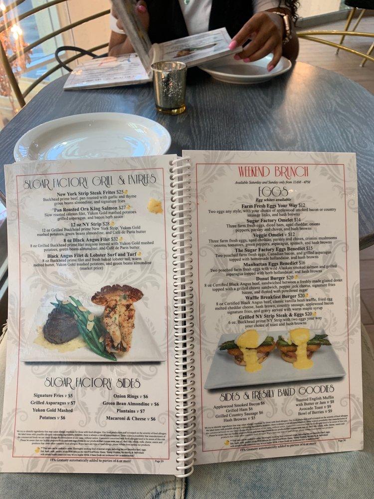Carta del postres Sugar Factory American Brasserie Atlanta, Atlanta