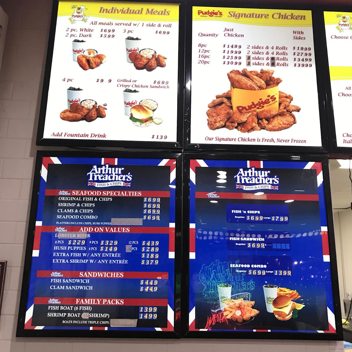 Menu at Arthur Treachers Fish & Chips restaurant, East Islip, 126