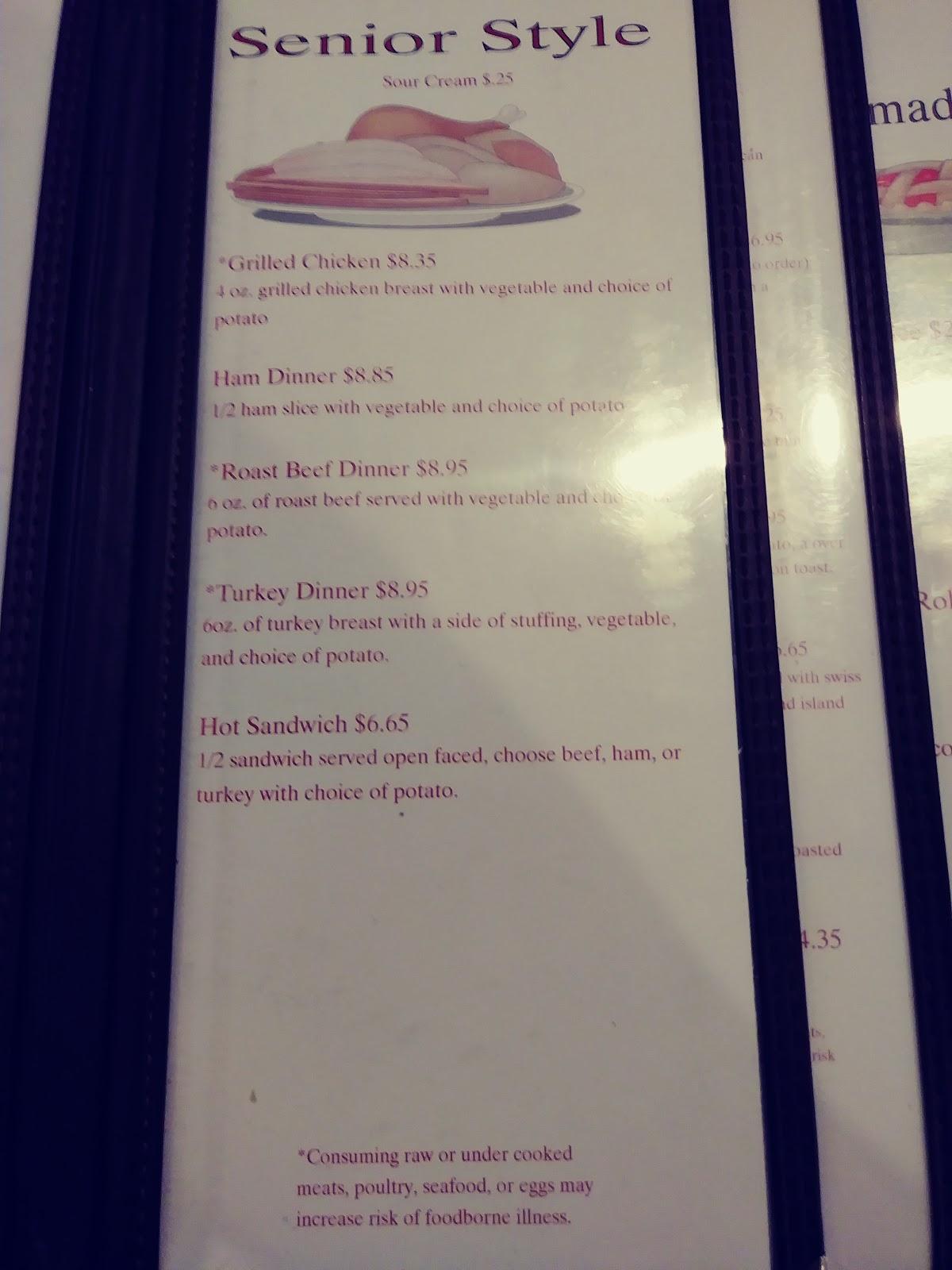 Menu at Curt's Family Restaurant, Markleysburg