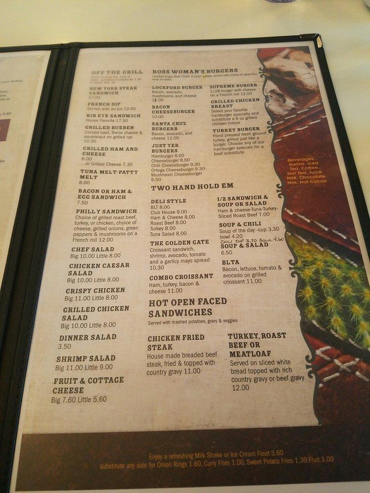 Menu at Country Cafe, Lockeford, N Highway 88