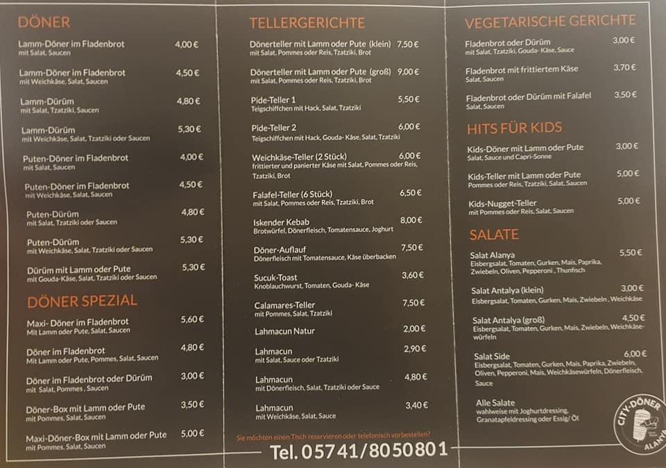 City Doner Alanya Lubbecke