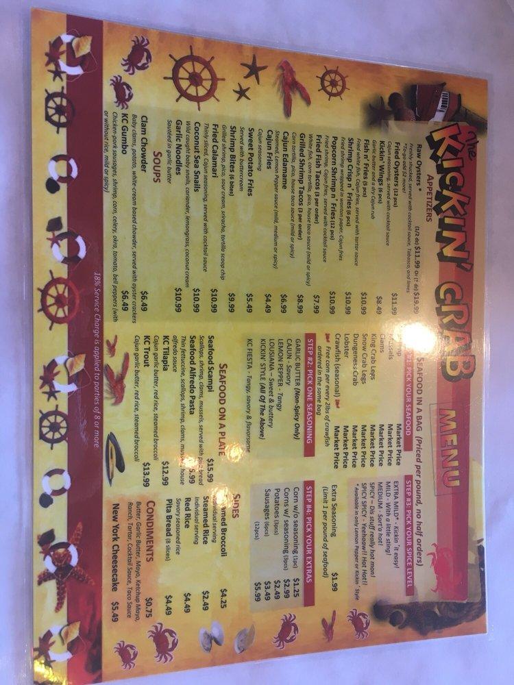 Menu at The Kickin' Crab restaurant, Chino Hills