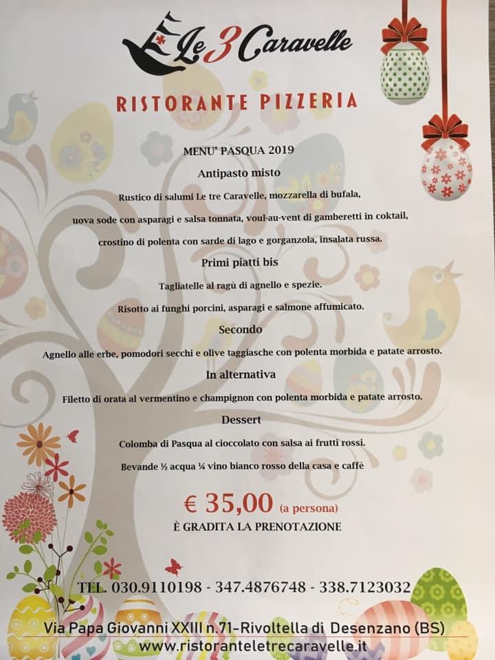 Menu da Le Tre Caravelle ristorante, Desenzano del Garda