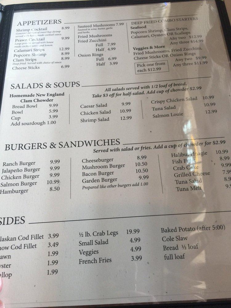 Menu at Pelicans Roost Chowder House restaurant, Chico