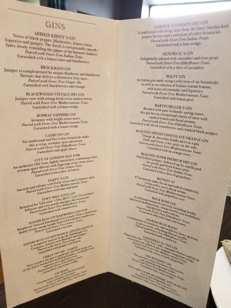 Menu at The Piper Art Bar, Windsor