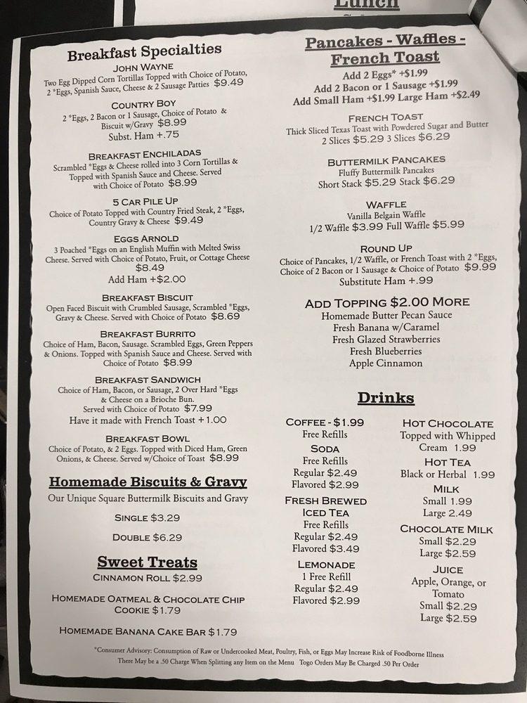 Menu at The Grille - Breakfast & Lunch restaurant, Ammon