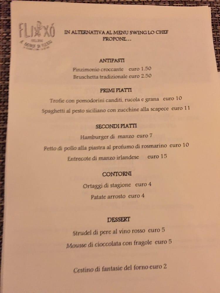 Menu di Flixxò 