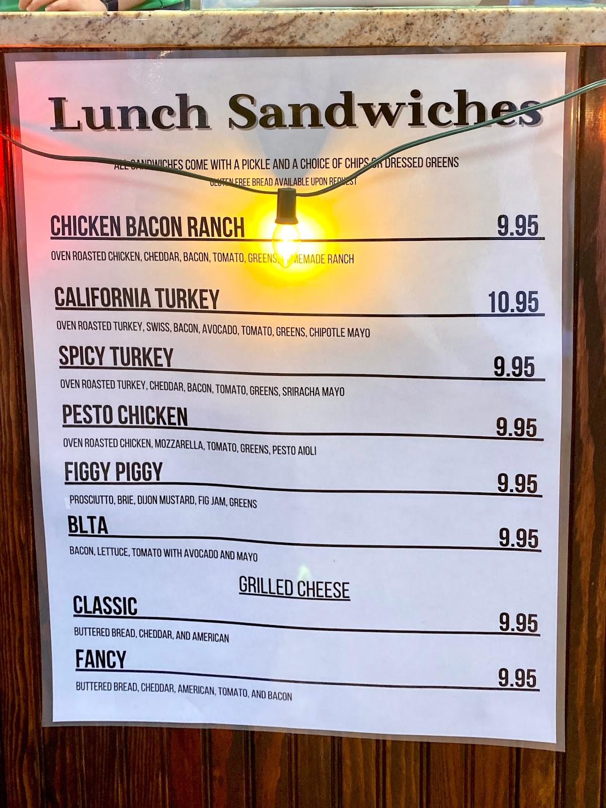 Menu at Shelburne Falls Coffee Roasters cafe, East Longmeadow