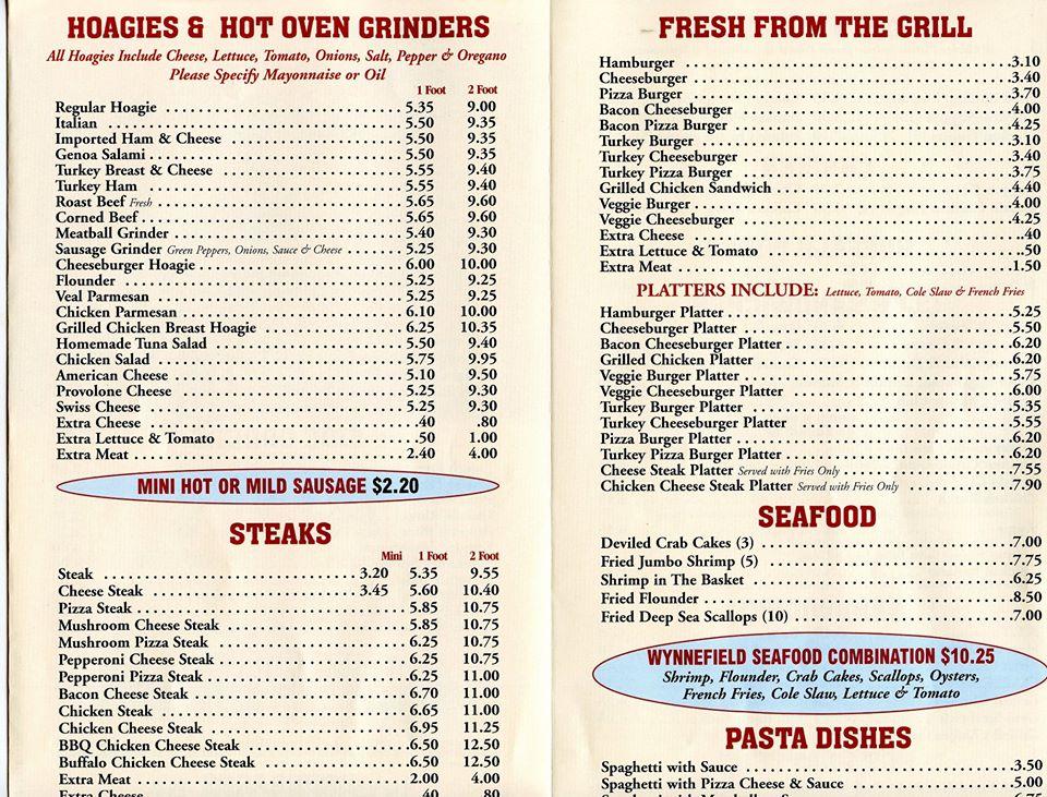 Menu At Wynnefield Pizza Pizzeria, Philadelphia