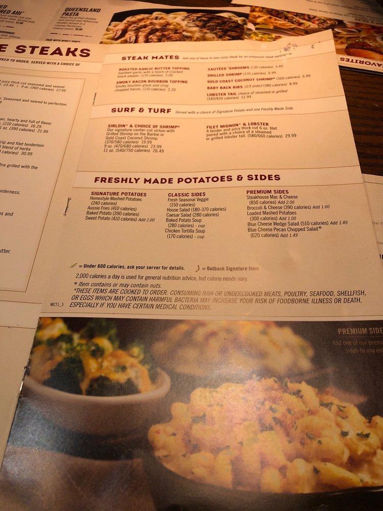 Menu at Outback Steakhouse, Visalia, S Mooney Blvd